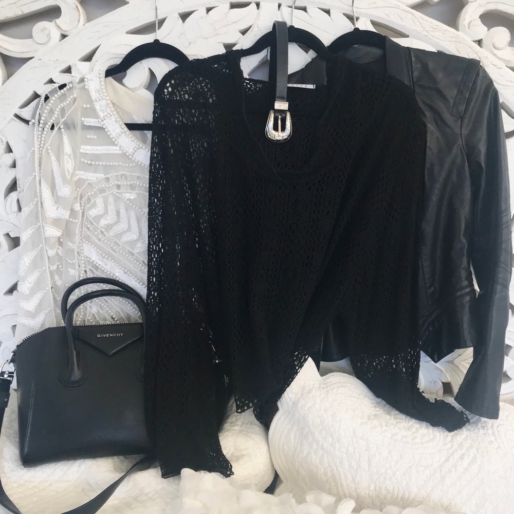 Black Crochet Sweater